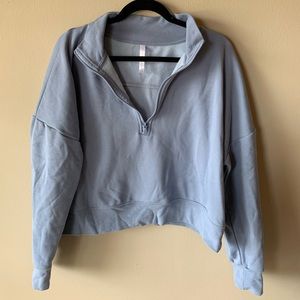 Cropped quarter-zip sweatshirt